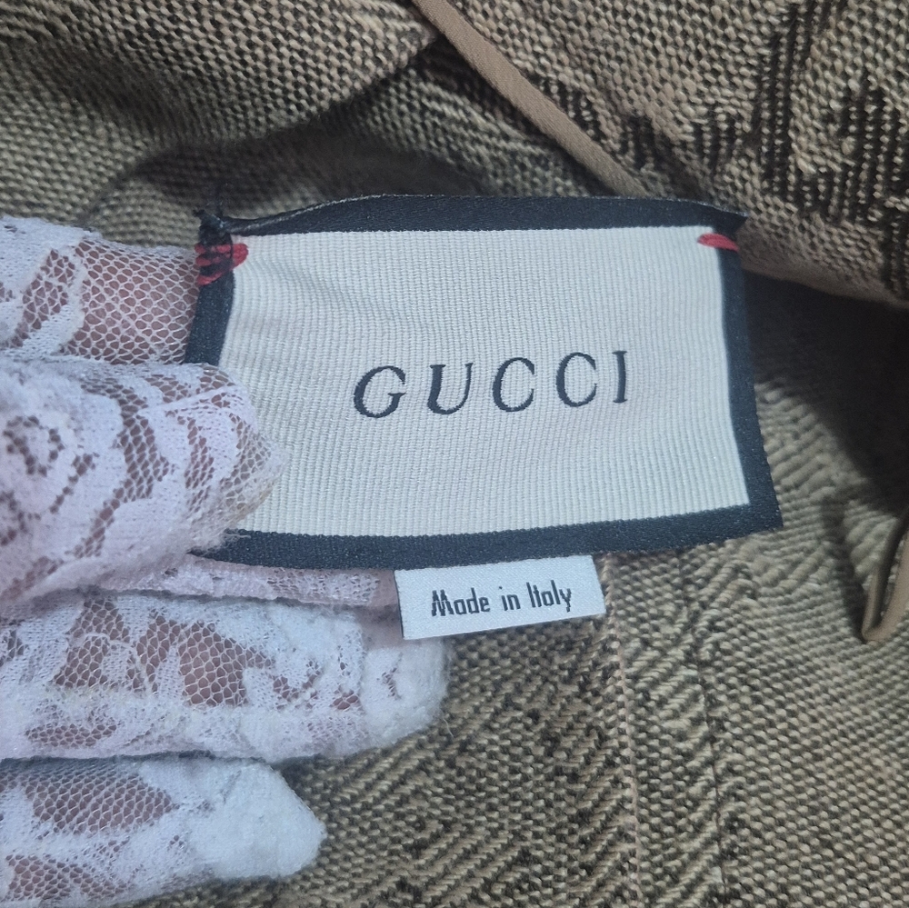 Gucci Beige-Brown GG Monogram Pleated A-Line Skirt w/GUCCI Garment Bag & COA - Picture 10 of 17